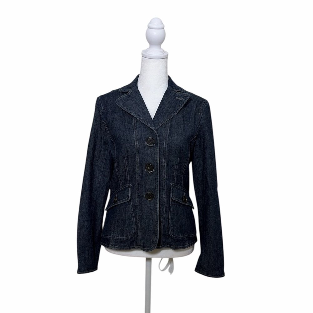 Ann Taylor Dark Blue Denim Blazer